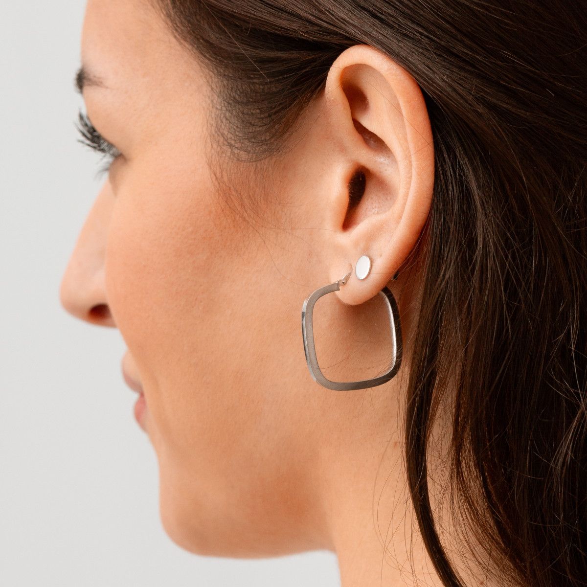 AROS CUADRADOS 2X2 PLATA