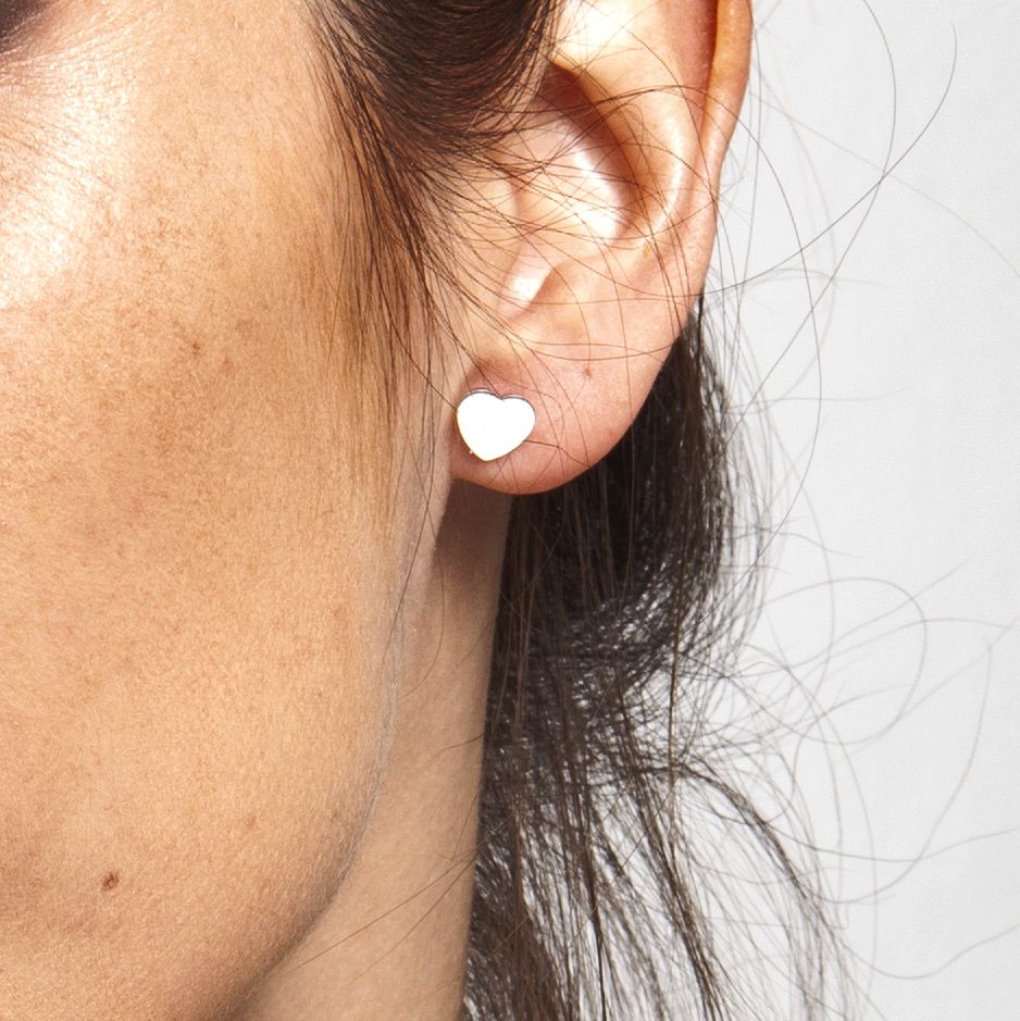 PENDIENTES MINI CORAZON DE PLATA