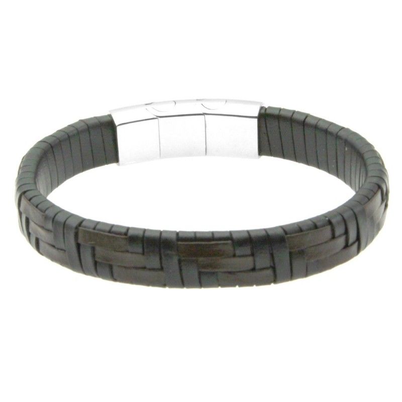 PULSERA TRENZADO GEOMETRICO Y ACERO