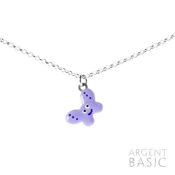 COLGANTE KIDS MARIPOSA PLATA Y ESMALTE
