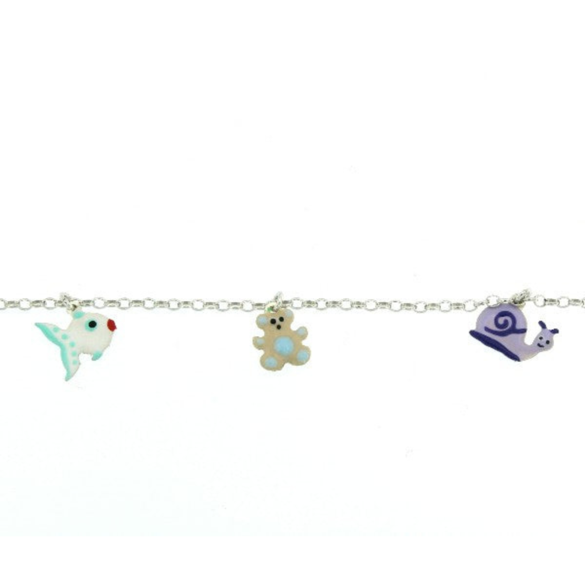 PULSERA KIDS PLATA PEZ-OSITO-CARACOL