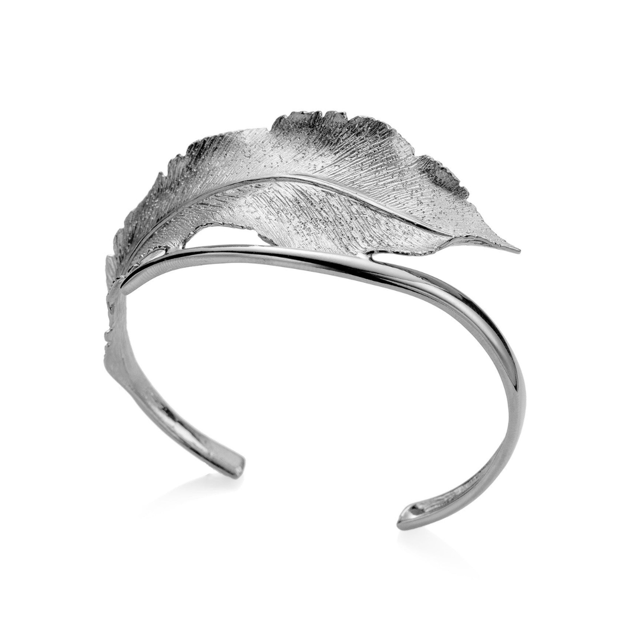 PULSERA RIGIDA HOJA DE PLATA