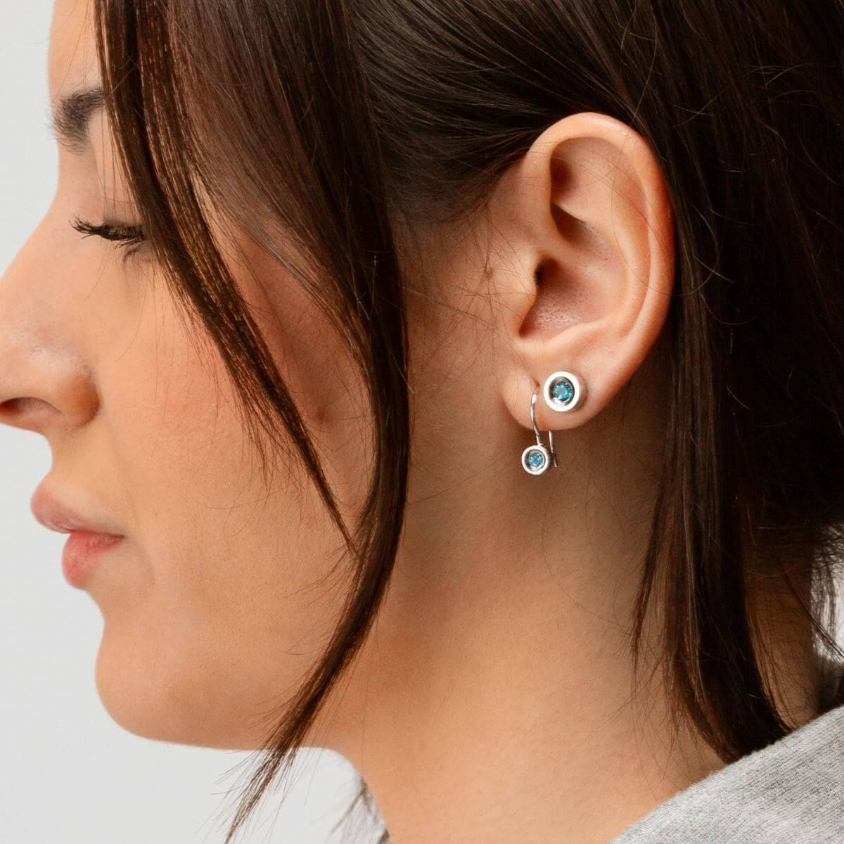 PENDIENTES PLATA Y TOPACIO AZUL NATURAL