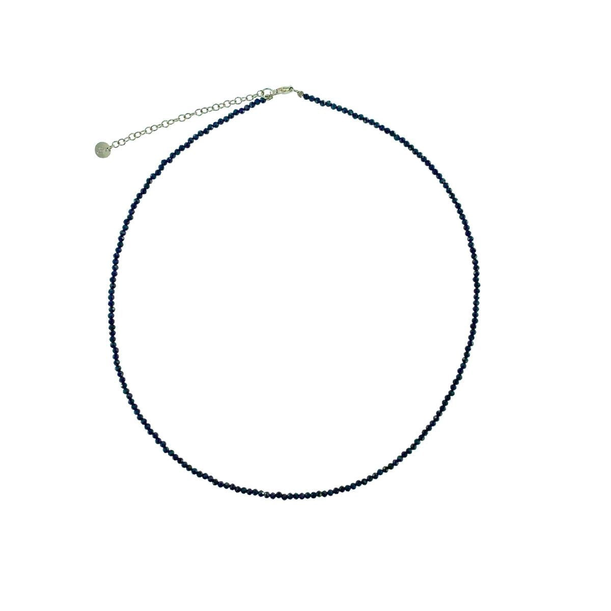 COLLAR ZAFIRO AZUL CON CIERRE DE PLATA