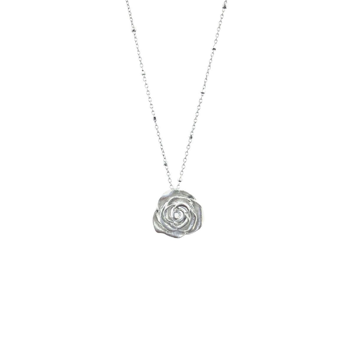 COLGANTE MINI ROSA DE PLATA