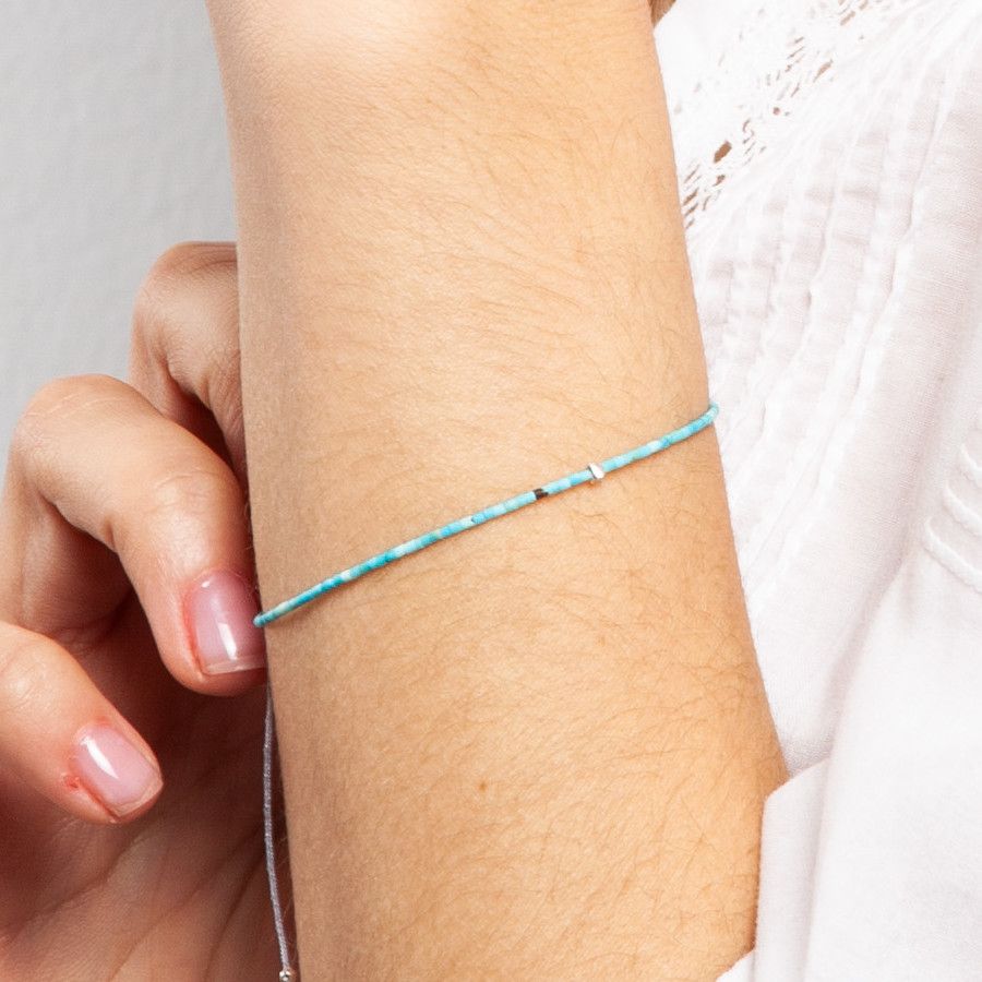 PULSERA DE TURQUESAS Y PLATA