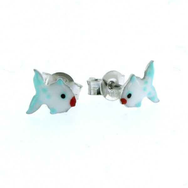 PENDIENTES KIDS PLATA Y ESMALTE PEZ
