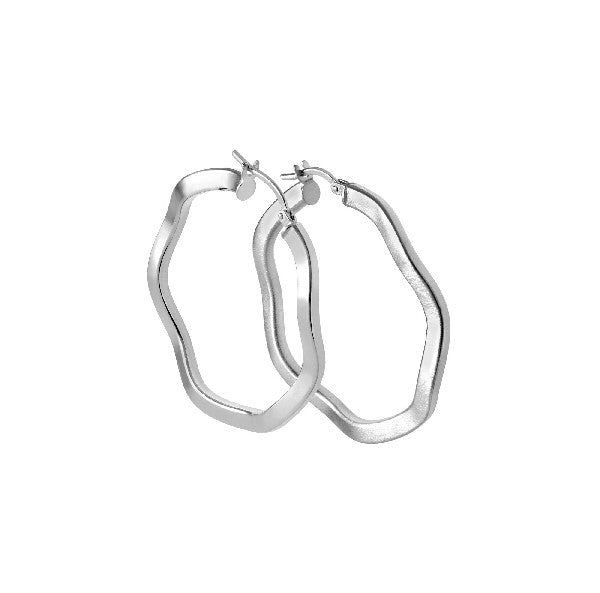 PENDIENTES DE PLATA ONDULADOS MATE/BRILLO 25MM. Ø