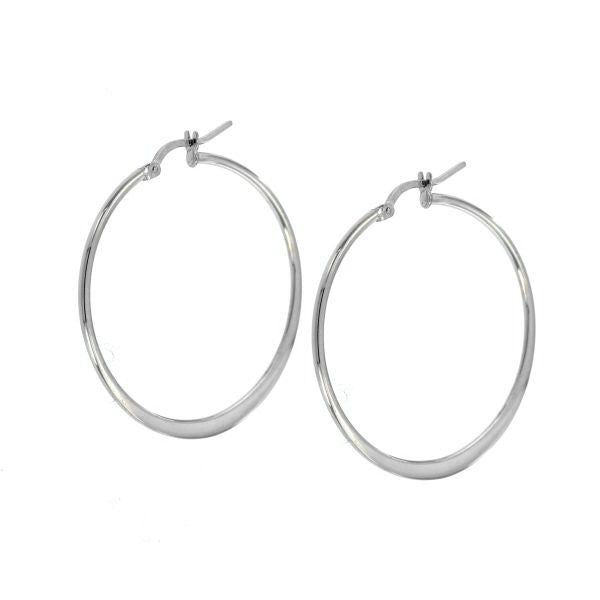 PENDIENTES PLANOS DE PLATA 32MM. Ø