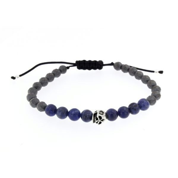 PULSERA DE SODALITA Y HEMATITES