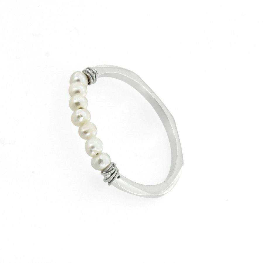 ANILLO DE PERLAS Y PLATA