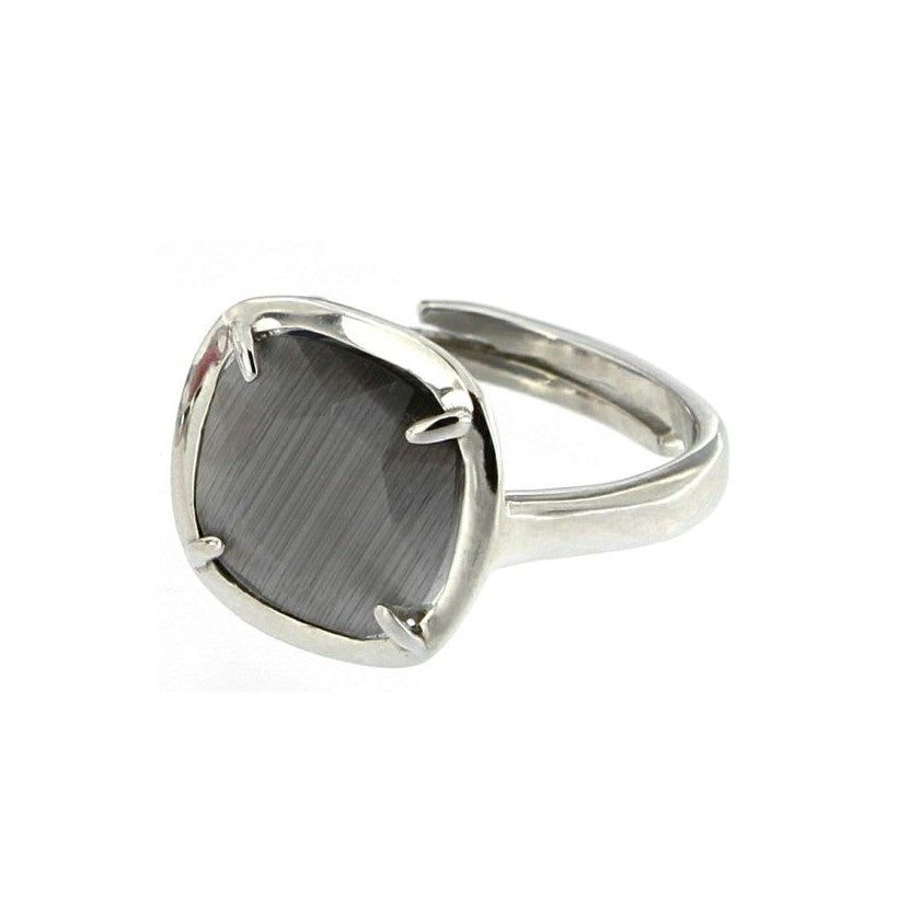 ANILLO CUADRADO ZINNIA GRIS