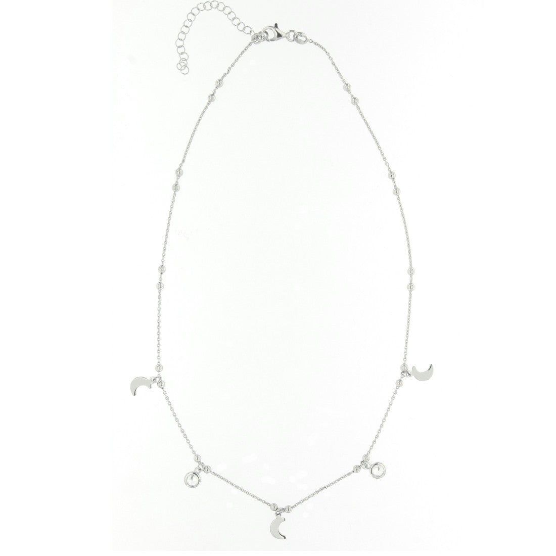 COLLAR LUNAS DE PLATA CON CRISTALES