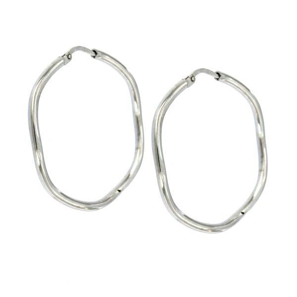 PENDIENTES AROS DE PLATA ONDULADOS 2MM. SEC. - 30MM.Ø