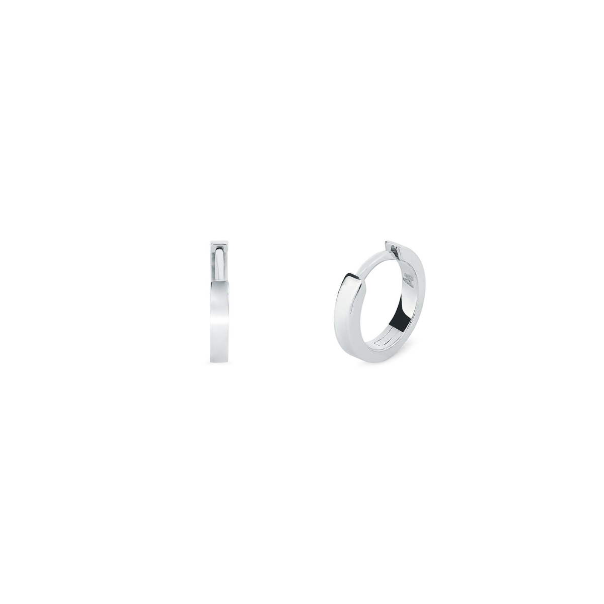 PENDIENTES DE ARO SECCION CUADRADA PLATA PULIDA
