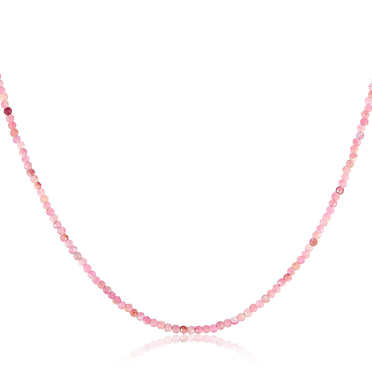 COLLAR TURMALINA ROSA CON CIERRE DE PLATA