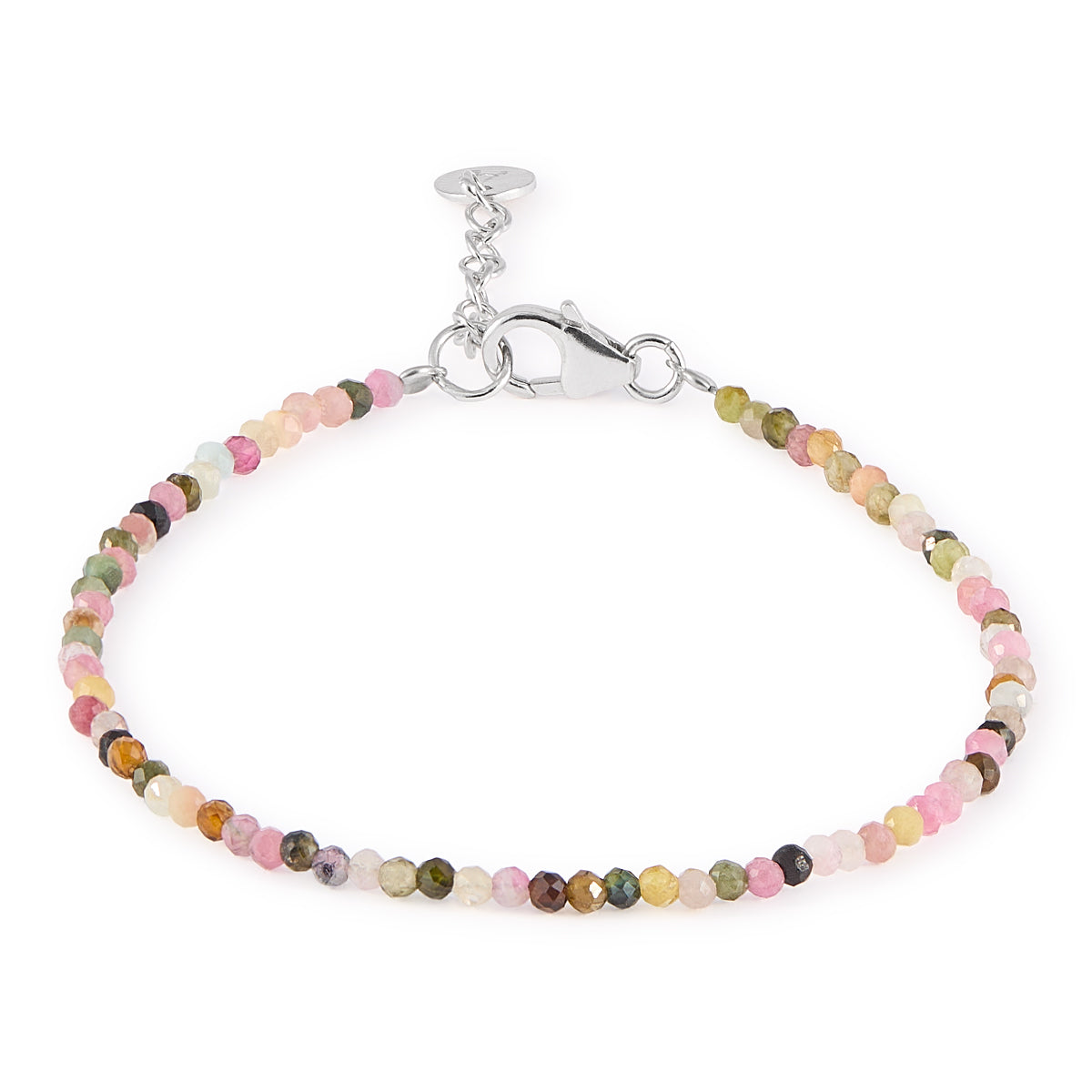 PULSERA MIX TURMALINA CIERRE DE PLATA