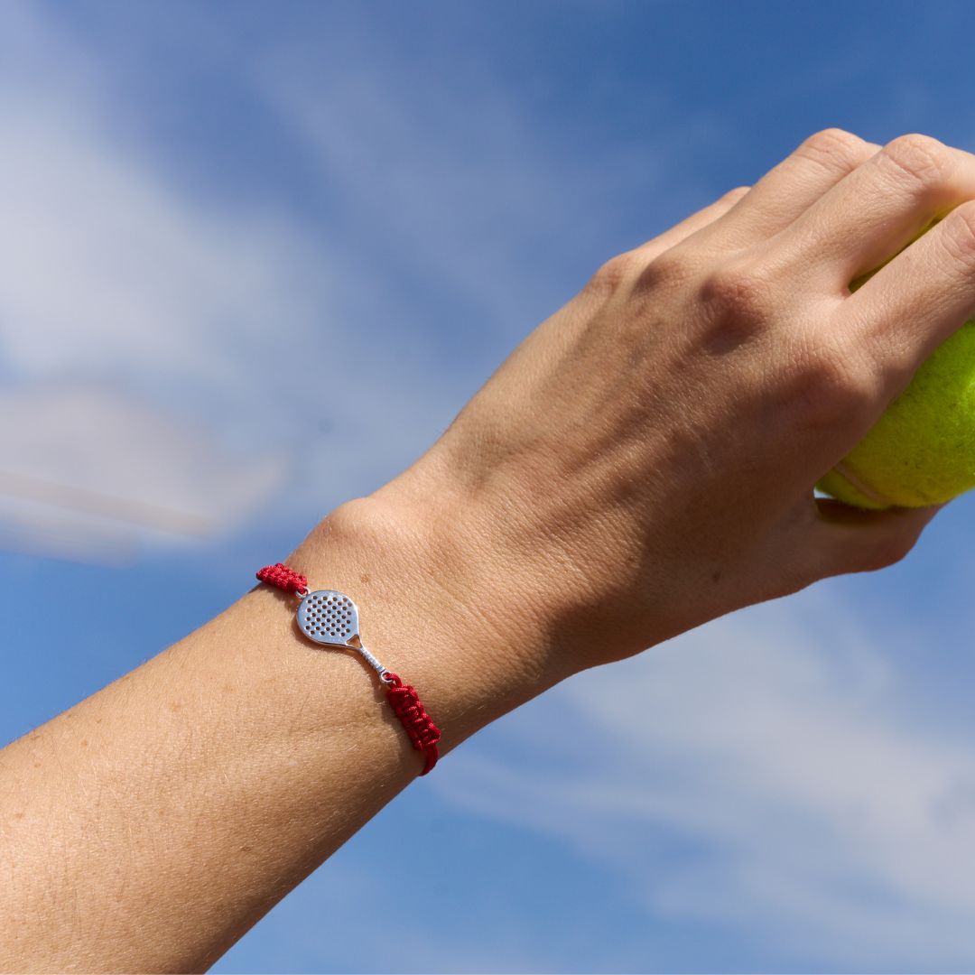 PULSERA PALA PADEL PLATA MUJER