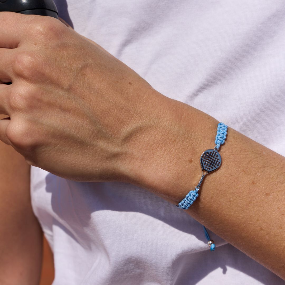 PULSERA PALA PADEL PLATA MUJER
