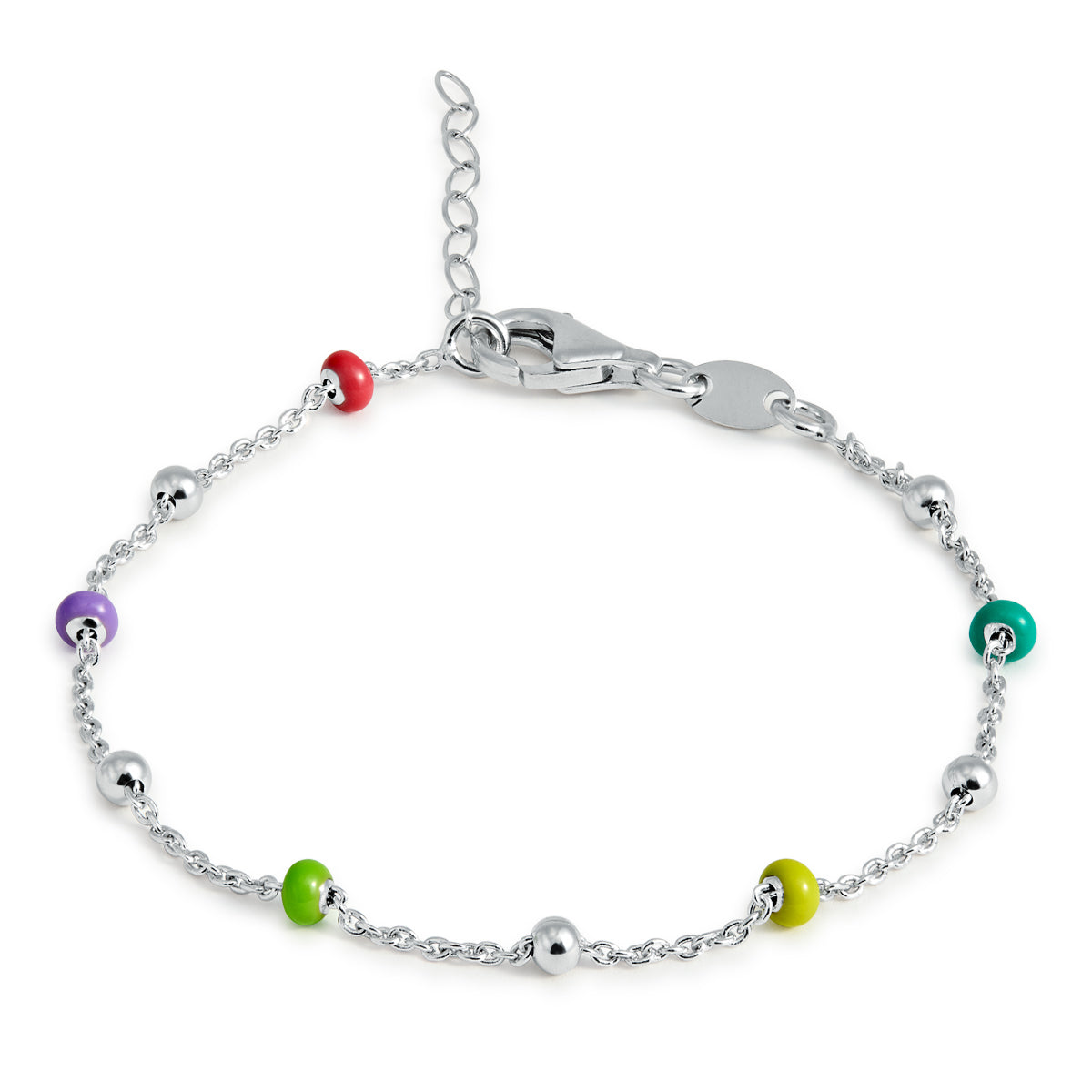 PULSERA 5 BOLITAS ESMALTE CLARO