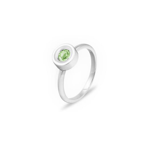 ANILLO PLATA Y PERIDOTO NATURAL