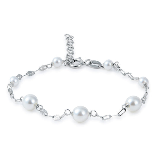 PULSERA DE PLATA CON 7 PERLAS