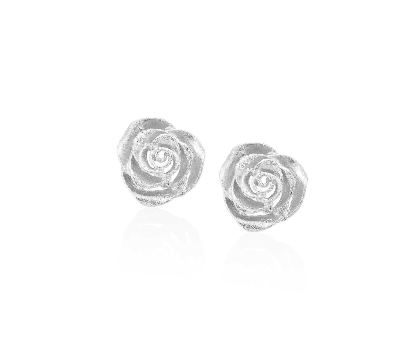 PENDIENTES ROSA DE PLATA MATE PEQUEÑOS