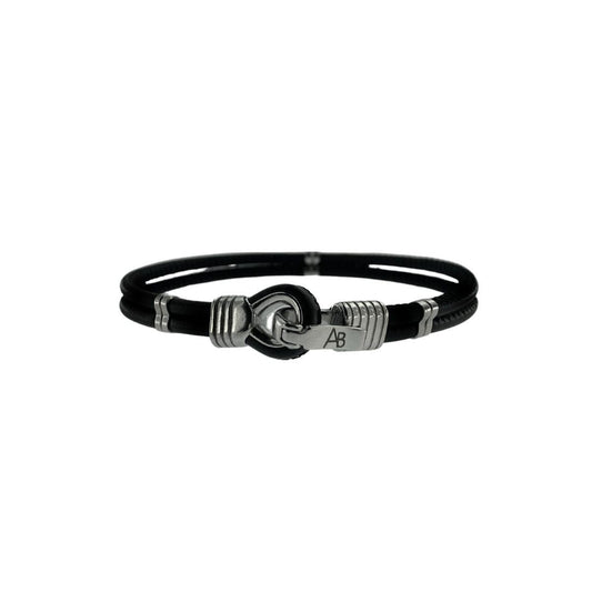 PULSERA CORDÓN DOBLE DE PIEL NEGRA