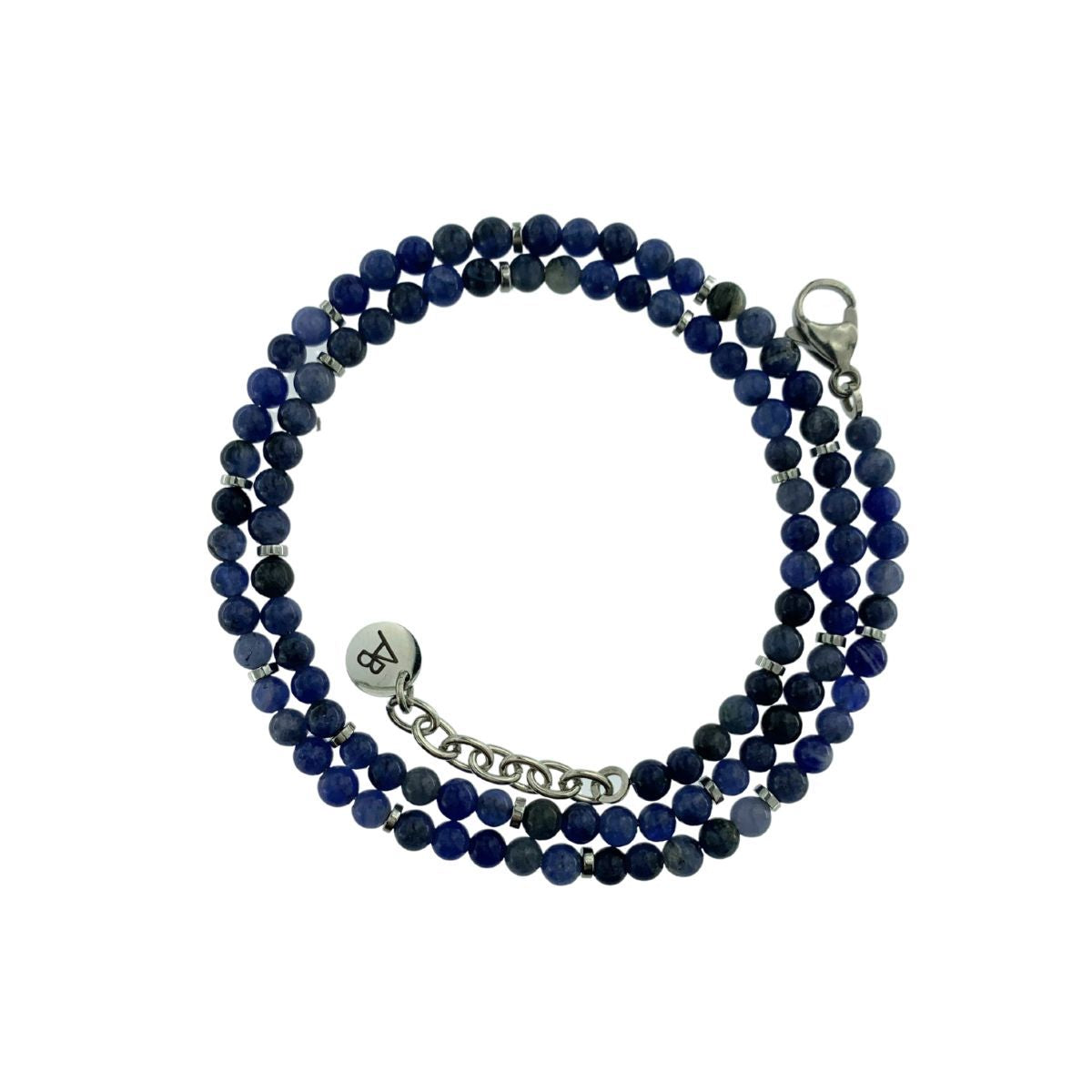 COLLAR BOLAS PIEDRAS AZULES