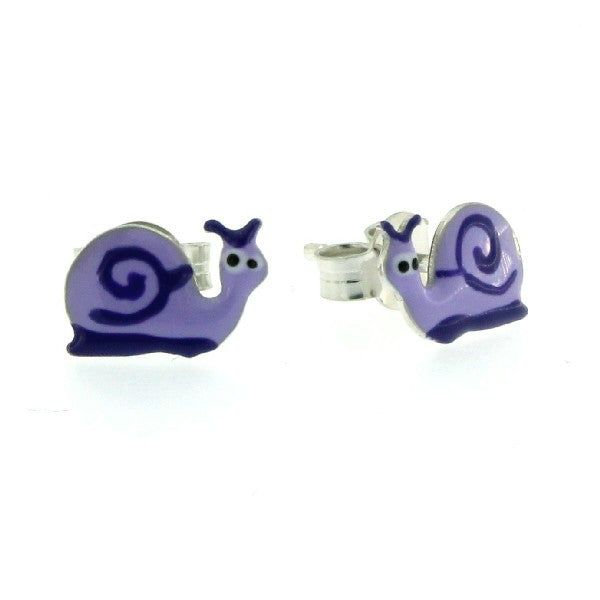 PENDIENTES KIDS PLATA Y ESMALTE CARACOL