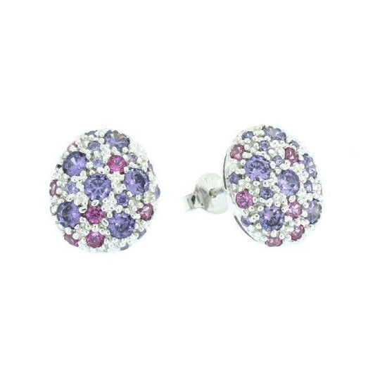 PENDIENTES CAPRI PLATA PAVÉ LAVANDA