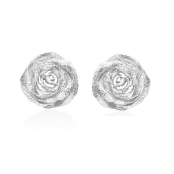 PENDIENTES ROSA DE PLATA CIERRE OMEGA