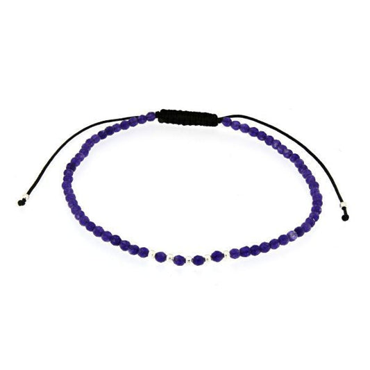 PULSERA PLATA Y JADE MORADO