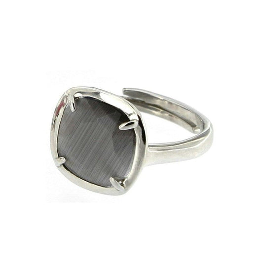 ANILLO CUADRADO ZINNIA  GRIS