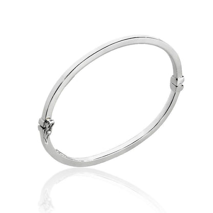 PULSERA RIGIDA OVALADA DE PLATA