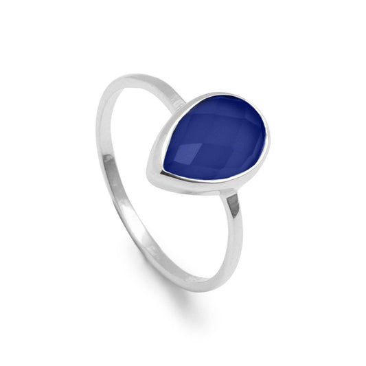 ANILLO PLATA CALCEDONIA AZUL